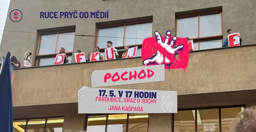 Pochod pro zachování nezávislosti médií v Pardubicích